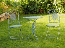 Mobili da Giardino Set Giardino Tavolo e 2 sedie in Ferro Antico Stile Verde