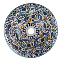 Hafi – Lavabo marocchino – Cerames | Lavandino da appoggio 41 x 16 cm | Lavandino da incasso marocchino per bagno, toilette, ospiti, WC