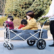 Pandady Vano da Carico Pieghevole da Giardino con Baldacchino, Carrello da Spiaggia per Shopping, Maniglia da Spinta Trasporto Carrello per Freno Posteriore, Installazione Semplice Senza Attrezzi