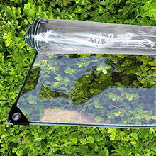 PVC Telo di Copertura Impermeabile Trasparente,Telone di Protezione per Esterno,con Occhielli,Tessuto in Plastica per Tenda da Sole,Resistente,Antipioggia e Antipolvere,350g/? (2x2.4m/6.6x7.9ft)