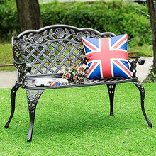 Panchine da giardino per terrazze da giardino Panchina per il tempo libero da esterno, panchina da cortile in ghisa resistente alle intemperie, panchina da prato con schienale e braccioli, panchina