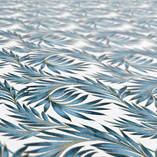 Anro - Tovaglia cerata lavabile, con foglie di palma, 200 x 140 cm, colore: oro e blu