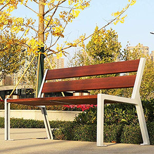 YZ-YUAN Panchina da Giardino Mobili da Esterno 3 posti terrazza panchina da Giardino panchina da Parco, Una panchina per Il Tempo Libero con Piedini in Alluminio pressofuso e doghe di Schienale in l
