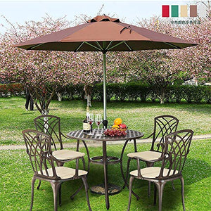 N/Z Attrezzatura Vivente Parasole ombrellone Parasole PananaHome Tavolo e sedie da Giardino in Alluminio pressofuso Set di mobili da Giardino a 4 posti con Cuscini Balcone Esterno per la casa