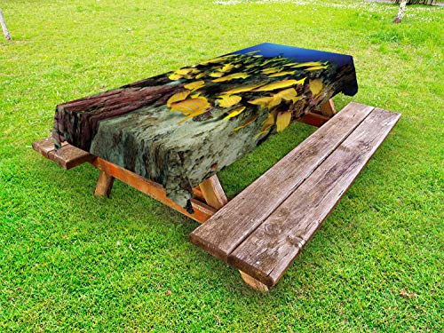 ABAKUHAUS Vita Marina Tovaglia da Esterno, Tropical Fish Coral Reef, Tovaglia da Picnic Lavabile Decorativa, 145 cm x 305 cm, Multicolore