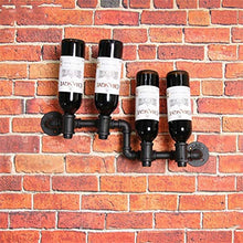 LHQ-HQ Muro Vino Rack Metal Shelf Vino Hanging Bottiglie di Vino Organizzatore, Can Contiene 4 Bottiglie, Nero, L58cm