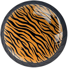 Tiger Stripes Nero Arancione Pomelli per Porta Set di 4 Pomelli per Mobili Manopole per Cassetti Cucina Armadio Vetro