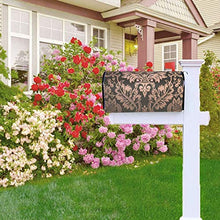 Copertura magnetica per cassetta delle lettere damascata in carbone e rame, design unico, per decorazione giardino, cortile, dimensioni standard 53 x 45 cm
