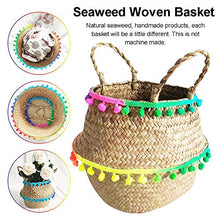 winnerruby Seagrass - Cestino in Vimini con Piccola Palla Colorata, per Biancheria, Picnic, Vaso di Fiori e Borsa da Spiaggia s