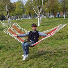 Yhjkvl - Amaca da campeggio, 190 x 80 cm, amaca da campeggio, in corda di cotone, dondolo, letto da giardino, cortile, carico massimo 100 kg