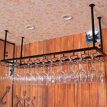 YWYW Portabottiglie Portabicchiere da Vino Portabicchieri da Champagne Portabicchiere Portabottiglie da Appendere in Ferro battuto Europeo (Nero) (Dimensioni: 120 * 35 cm)