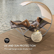 Blumfeldt The Big Easy - Divano da Giardino a Dondolo, Lettino, Ergonomico, Resistente alle intemperie, Tetto Impermeabile, Protezione Raggi UV, Uso Interno o Esterno, Max. 350 kg, Argento