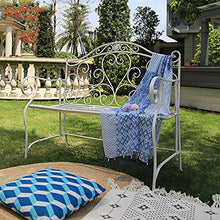 Panchina da giardino Panchine per il tempo libero da esterno, Panchine da terrazza in ghisa resistente alle intemperie e antiruggine, Panchina pieghevole a 2 posti con schienale e braccioli, Panchina