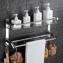 Great Coat Ganci, Mensole bagno 2-Livello in acciaio inox cosmetici Mensola e 7 mm di spessore vetro temperato mensola del bagno Sospensione Telaio con 3 ganci e 5 ganci del telaio Tieni la grande vit