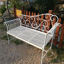 LXLH Panca da Giardino Panca da Giardino panchina retrò Panca da Giardino per Esterni, panchina in Metallo Impermeabile e con Protezione Solare con Schienale e braccioli, panchina Decorativa per