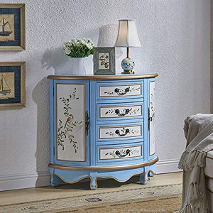 AWYJ Cassettiera Ingresso Multi-cassetto gabinetto Retro Pittura Gabinetto Two Door Camera Governo di immagazzinaggio Governo di immagazzinaggio Blu cassetti di immagazzinaggio