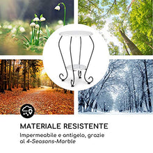 blumfeldt Patras Flower - Nature Edition, Tavolino da Giardino, Tavolino, Stile Bistrò, Marmo Bianco con Venature Grigie, Ideale per Interni ed Esterni, Resistente alle Intemperie, Bianco