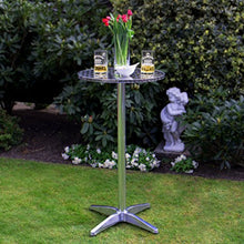 Vanage Tavoli da Bistrot, Set da 2 Tavolini Alti da Bar o Giardino con Piano Tondo, Tavolo Basso 70 cm o Tavolo Alto 110 cm, Piedini Regolabili