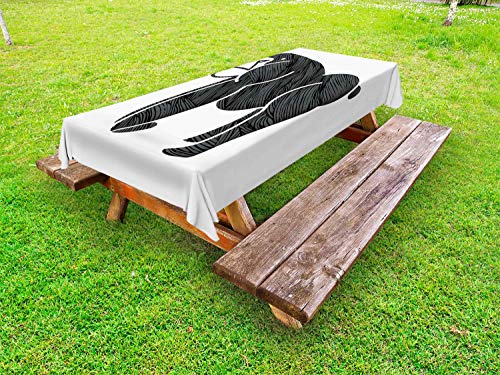 ABAKUHAUS Gorilla Tovaglia da Esterno, Angry Graphic Ape Standing, Tovaglia da Picnic Lavabile Decorativa, 145 cm x 210 cm, Grigio Antracite