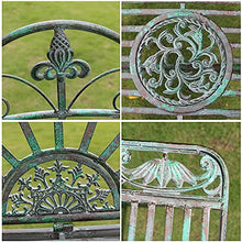 GaoF Panchina per terrazza Panchine per Il Tempo Libero da Esterno, Panchina da Giardino in ghisa Resistente alle intemperie e antiruggine, Panchine Decorative Singole e Doppie Retro con schienali e