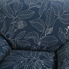 Jian ya na L Forma Stretch copridivani Poliestere Spandex Fabric Fodera 2pcs Poliestere Elasticizzato Slipcovers + 2pcs federe per Divano Couch (Blu (Foglie)) Blu (Foglie)