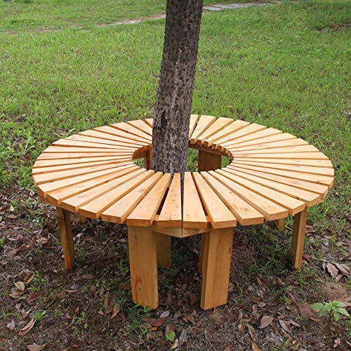 outdoor product Panca da Giardino Rotonda da Esterno,Anticorrosivo Legno Massello Cortile Balcone Panchina Panchina Albero Sgabello,per Prato/Canale di Lavoro/Panca Decorativa