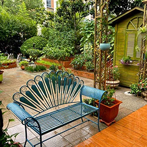 outdoor product Panca Decorativa retrò Impermeabile e antiruggine per Cortile, Panchina da terrazza panchina da Esterno, Sgabello per Il Tempo Libero con braccioli e Schienale, Facile da Montare