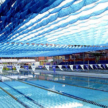 MVNZXL Copertura per Rete ombreggiante 2X10m, Protezione UV 80% Tessuto ombreggiante Blu crittografato a 6 Pin, per Parco Acquatico Piscina Auto Balcone Rete Ombra
