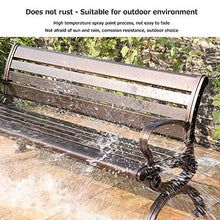 Panchina per Terrazza da Parco Panchina per Tempo Libero, Panche da Giardino in Metallo Resistenti Alle Intemperie e Lunga Durata, 3 Posti Panchine Decorative da Prato per Cortili e Portici