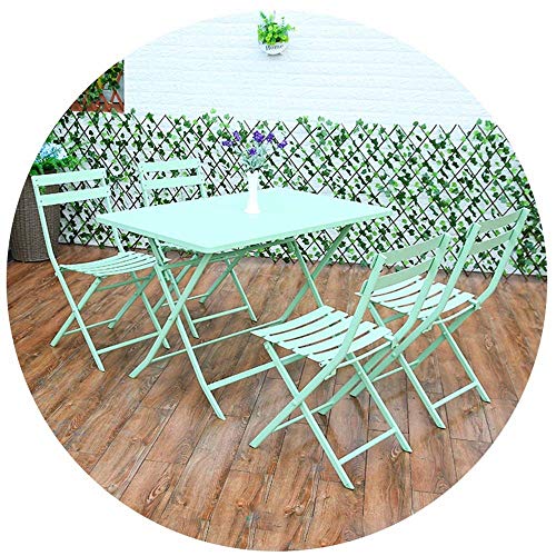 Attrezzatura vivente Tavolo da pranzo all'aperto pieghevole e vivace con 4 sedie Set da pranzo con balcone da giardino in ferro di 5 110 volte; Tavolo rettangolare da 70 cm Nessuna installazione ri