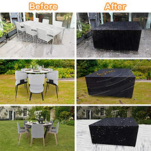 Furuix copertura per mobili da giardino impermeabile per esterni copertura per tavolo antivento/UV/pioggia/antipolvere copertura per tavolo rettangolare in tessuto Oxford impermeabile (125*125*74 cm)