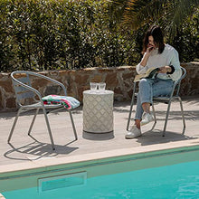 Sedie da Giardino, Sedie da Esterno per Giardino, Terrazza, Balcone, Veranda, Piscina, in Alluminio, Sedie Impilabili, Colore Grigio, 2 Pezzi 56x55x75 cm
