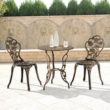 casa.pro Tavolo+2 SEDIE GHISA Antico Bronzo Bistro Set Giardino Set Seduta