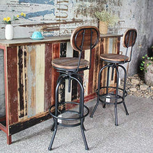 Bar chair Bar Stool Metallo con Schienale Industrial Style Altezza Regolabile ruotabile Home Ristorante Bancone 1 Pezzo