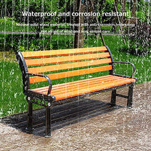 GaoF Panchine da Giardino per Esterni, panchine da Cortile in ghisa e Pino, panchina da Giardino per Veranda Impermeabile e con Protezione Solare, Possono ospitare 2-3