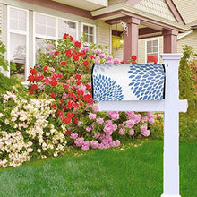 Moderna petali di fiori blu dal design unico per cassetta delle poste, copertura per cassetta postale per giardino, giardino, cortile, dimensioni standard, 53 x 45 cm