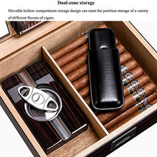 Adesign Desktop Cigar Humidor, Cedar & Leather Cigar Box di stoccaggio Bene Seal Design, Vetro igrometro e umidificatore Rettangolo, Tiene 25-50 Sigari