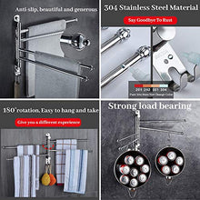 Portasciugamani da Parete Portasciugamani Rotante a Parete in Acciaio Inox Appendiabiti a Muro Appendiabiti Organizer Home Kitchen Accessori Bagno con 3 Barre Rotanti