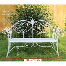 Sedia pieghevole Panca da Giardino in Metallo Lazy Susan, 2 Panchine retrò, Utilizzata per Giardino/Casa/Fotografia/All'aperto, 133X90x50cm (Cuscino Escluso)