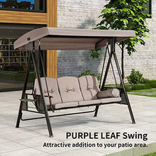 Altalena deluxe per veranda da esterni, con struttura in acciaio resistente alle intemperie, con inclinazione regolabile, cuscini e cuscini inclusi, beige