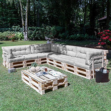 Beautissu Cuscino spalliera Divano Pallet Eco Elements 120x40x10-20cm - per divani con bancali di Legno - Grigio Chiaro