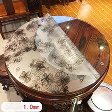 ZHOU Tovaglia Rotonda da Tavolo con Motivo Opaco Trasparente in PVC Impermeabile e Senza Olio, 1.0mm, Diameter 80cm