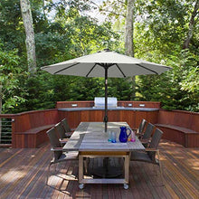 MASTERCANOPY 2,7 m mercato esterni terrazzo, ombrello con pulsante di inclinazione e manovella, 8 profili in acciaio, Evelina