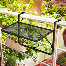 Outsunny Tavolino da Appendere alla Ringhiera del Balcone Regolabile in Altezza Ferro 60 x 56.5 x 45 cm Nero