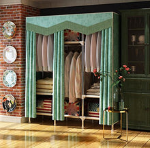 LyMei Armadio di stoccaggio Armadio Pieghevole Portatile in Acciaio Pieghevole, Soggiorno Camera da Letto Vestiti Storage Organizer Guardaroba Copertura in Tessuto Lavabile, 128 * 172 * 45 cm,B