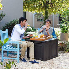 CRZJ Contenitore per Esterni, Contenitore per mobili da Giardino Impermeabile Multifunzione da Esterno 208L, Contenitore per terrazza,Wood Grain