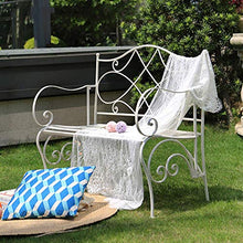 LXLH Panca da Giardino Panche da Giardino Doppie panchine da Giardino in Metallo panchine da terrazza, Panca da Balcone da Esterno con Schienale e braccioli, poltroncina da Giardino multifunziona