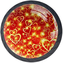 Cuore di amore lucido oro chiaro modello rosso Pomelli per Porta Set di 4 Pomelli per Mobili Manopole per Cassetti Cucina Armadio Vetro