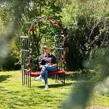 Relaxdays 4 Picchetti, Fissaggio per Archi da Giardino per Rampicanti, Design a U, XXL, Acciaio, 30 x 6,5 x 2,5 cm, Nero