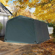 TOOLPORT Tendone Garage Premium 3,3 x 4,8 m Verde Scuro con Telo da ca. 500g/m² PVC, Costruzione Stabile in Acciaio, Garage per Moto